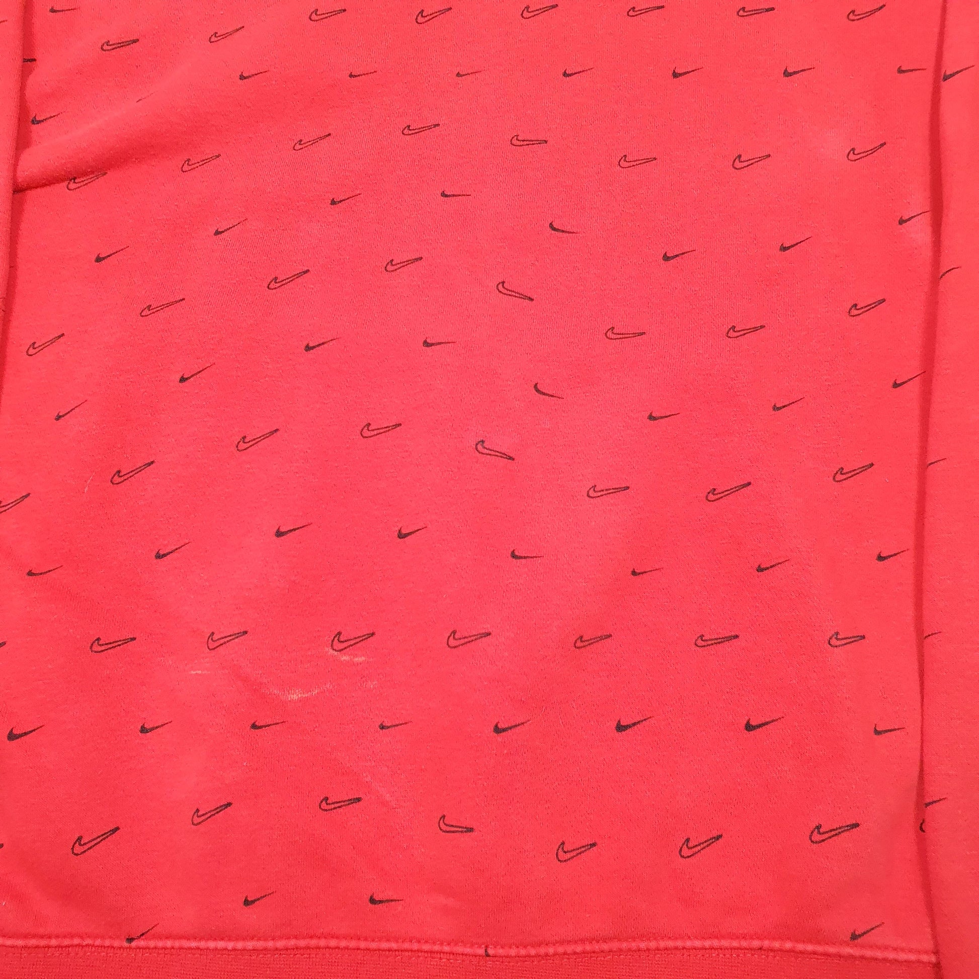Mens Red Nike Swoosh Print Hoodie Jumper