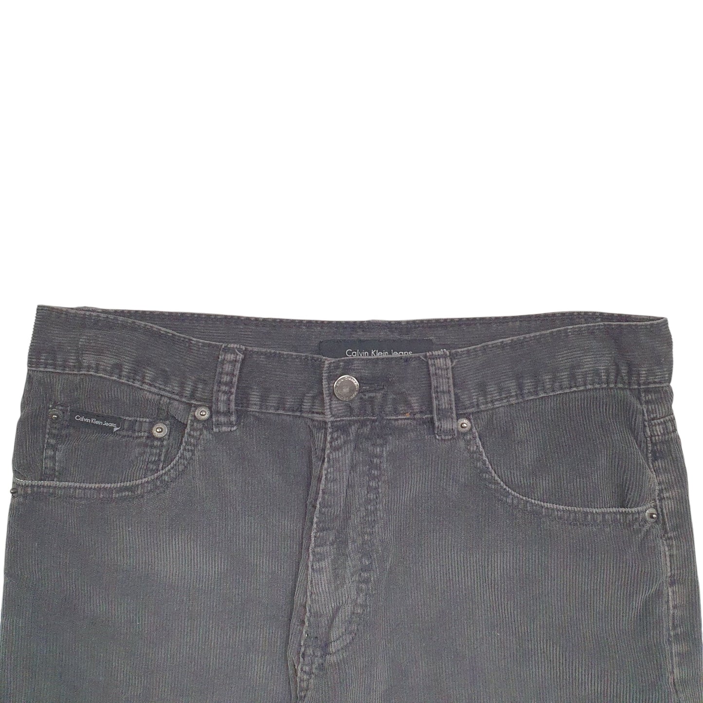 Mens Grey Calvin Klein  Corduroy Trousers