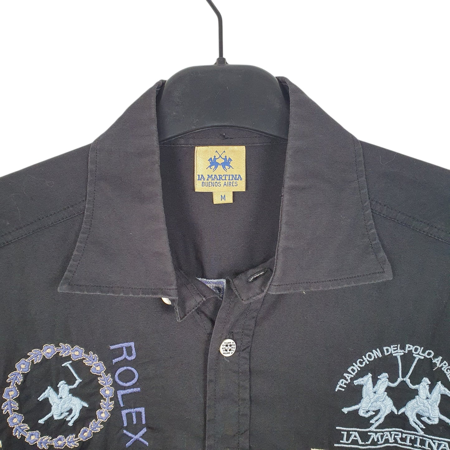 Mens Black La Martina Buenos Aires Polo Club Team Long Sleeve Shirt