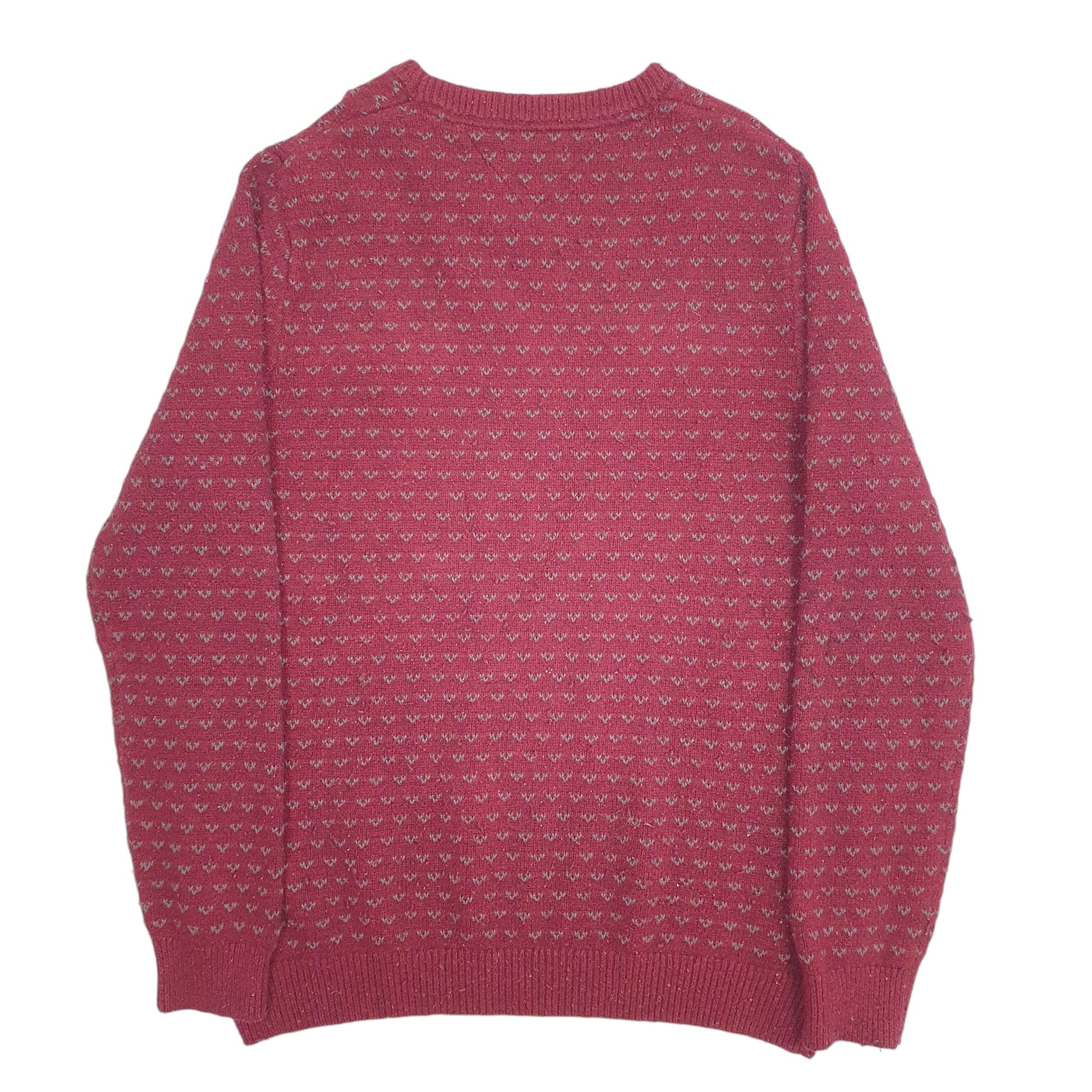 Mens Burgundy Tommy Hilfiger Knit Crewneck Jumper