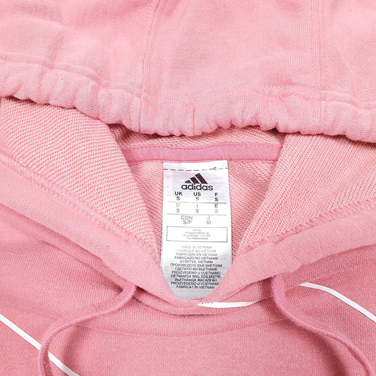 Womens Pink Adidas Spellout Hoodie Jumper