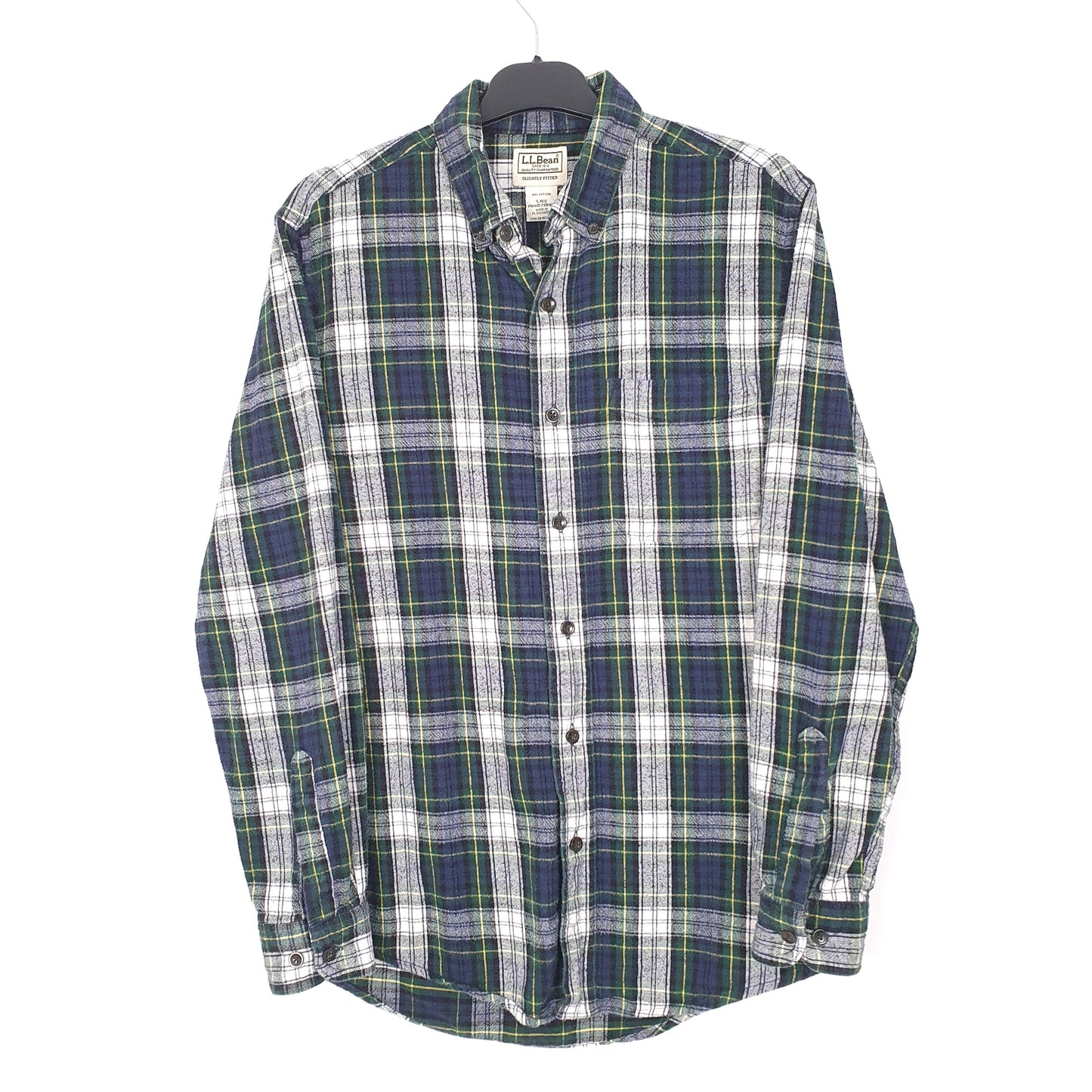 Mens Navy L.L.Bean Flannel Overshirt Long Sleeve Shirt