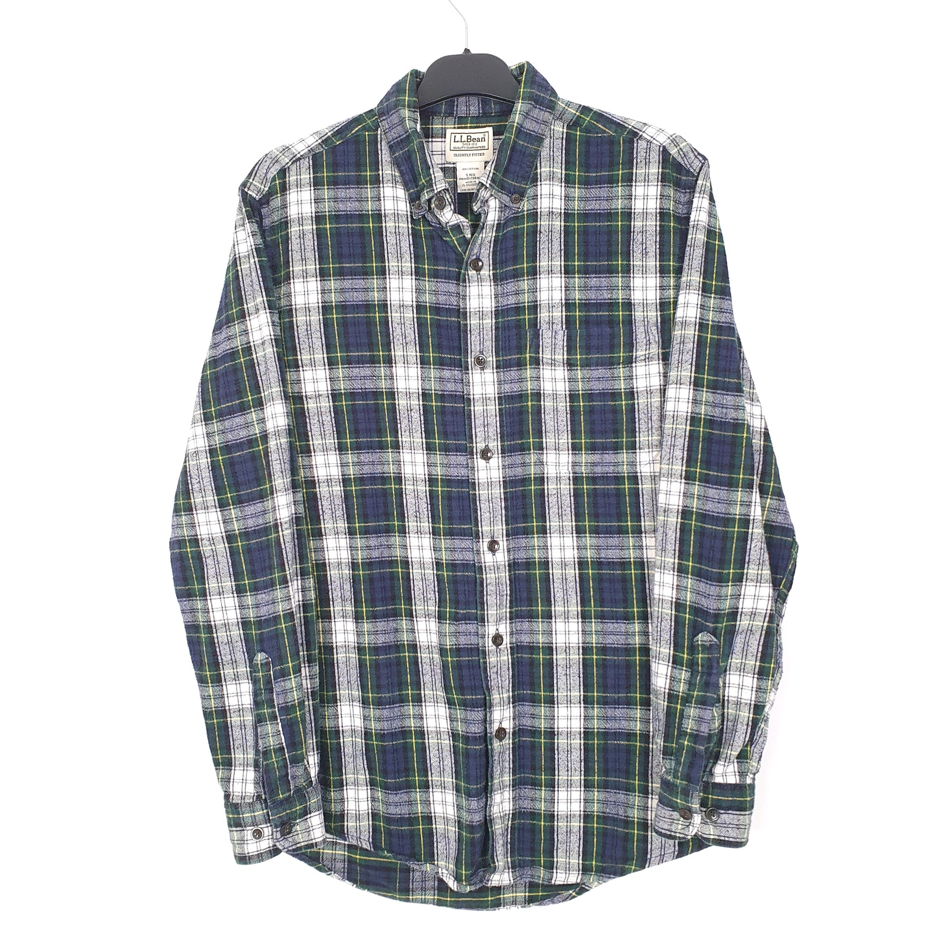 Mens Navy L.L.Bean Flannel Overshirt Long Sleeve Shirt