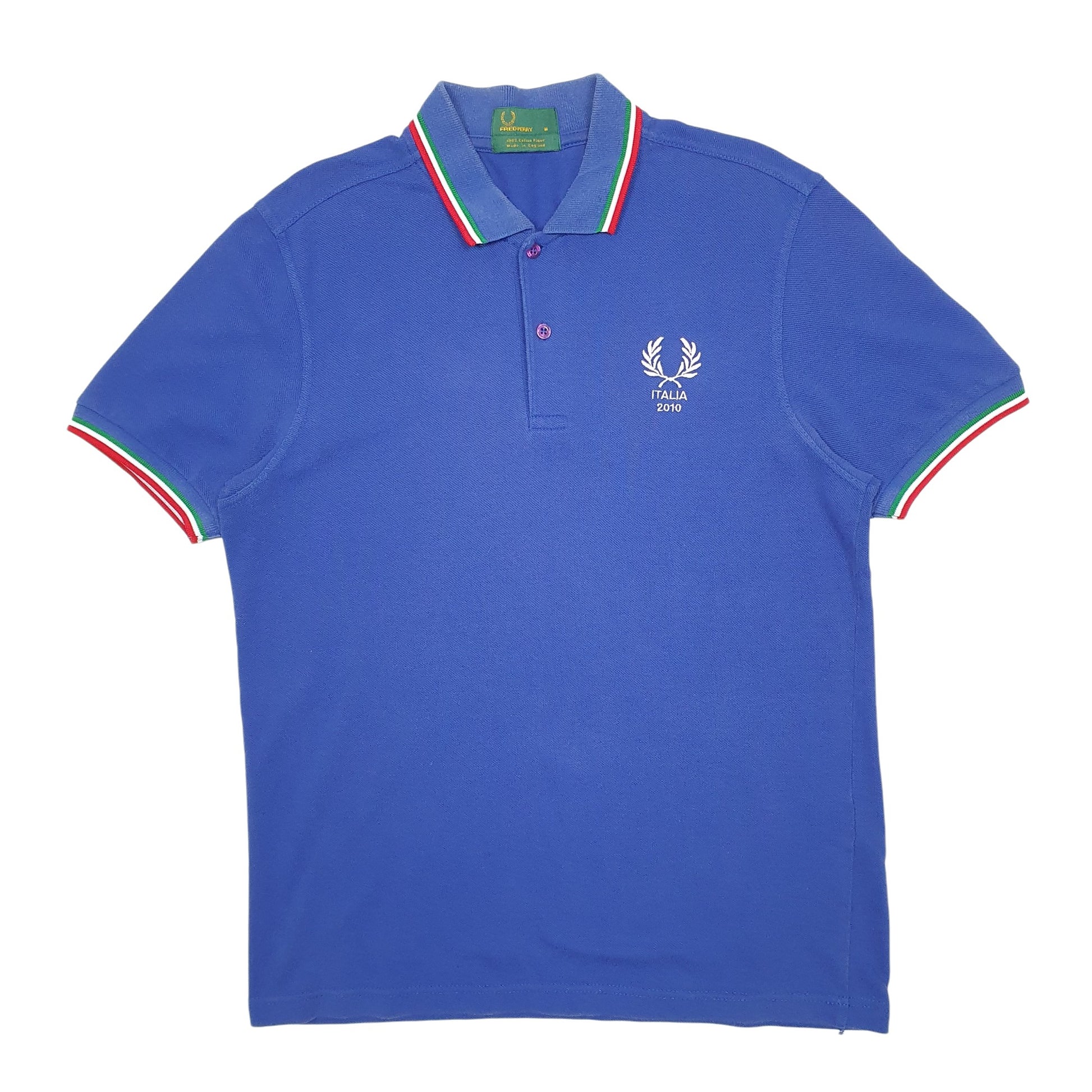 Mens Blue Fred Perry Italia Short Sleeve Polo Shirt