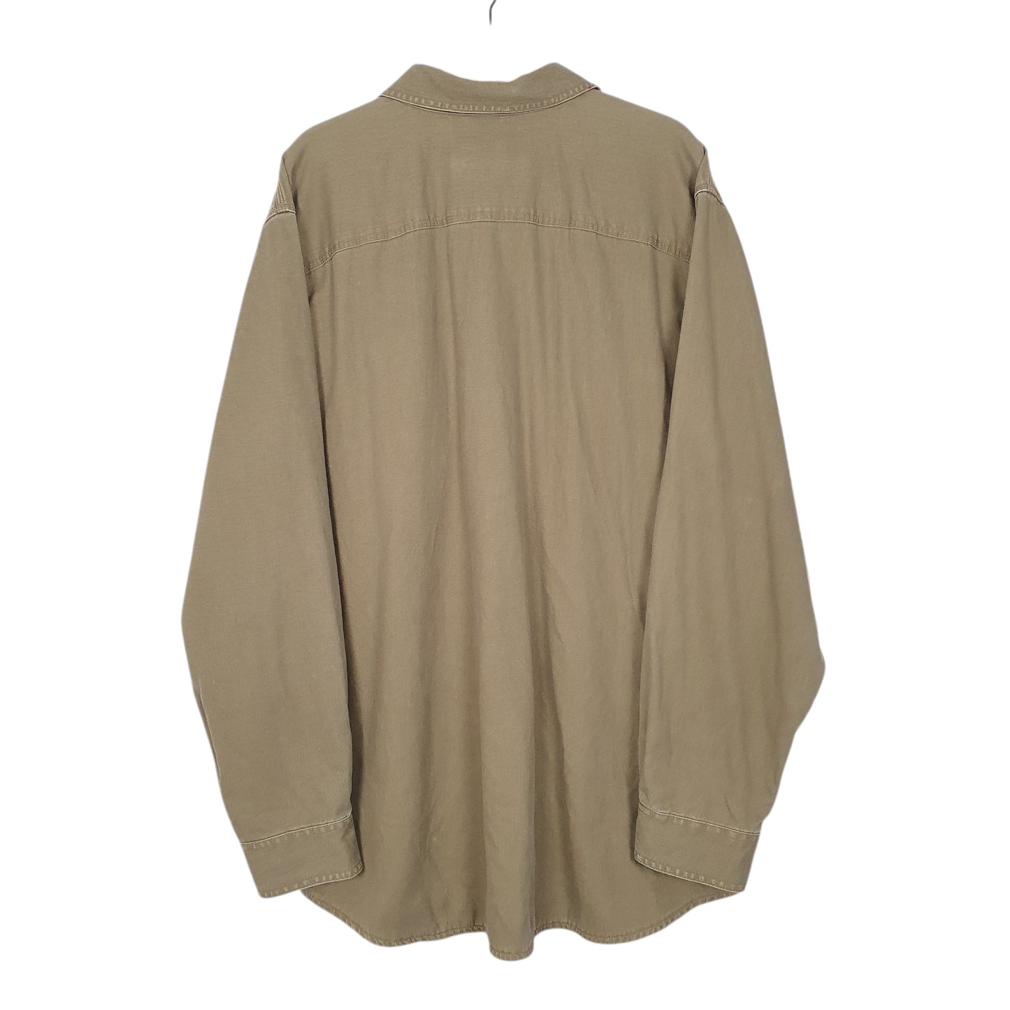 Mens Khaki L.L.Bean Overshirt Shacket Long Sleeve Shirt