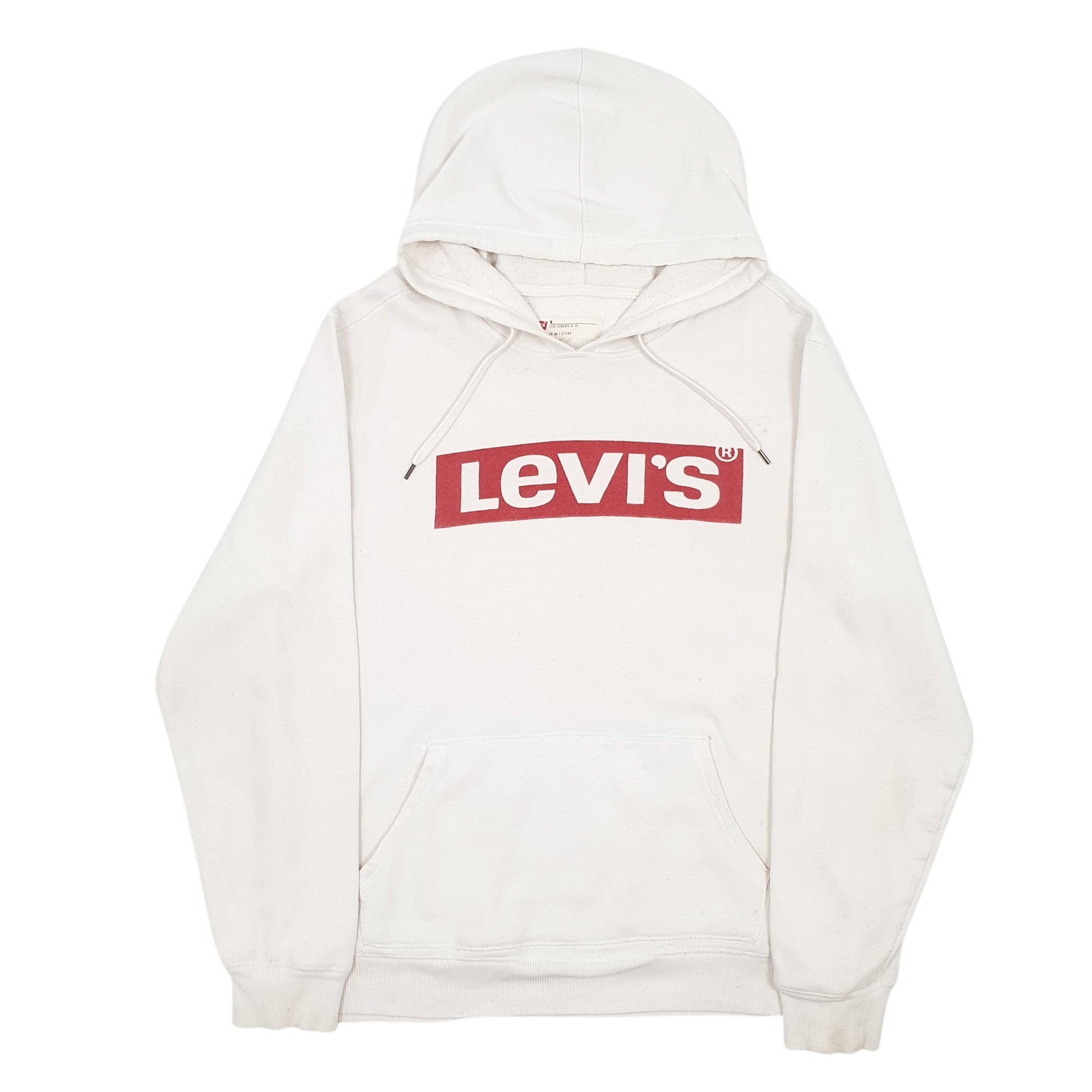 Mens Cream Levis Spellout Hoodie Jumper