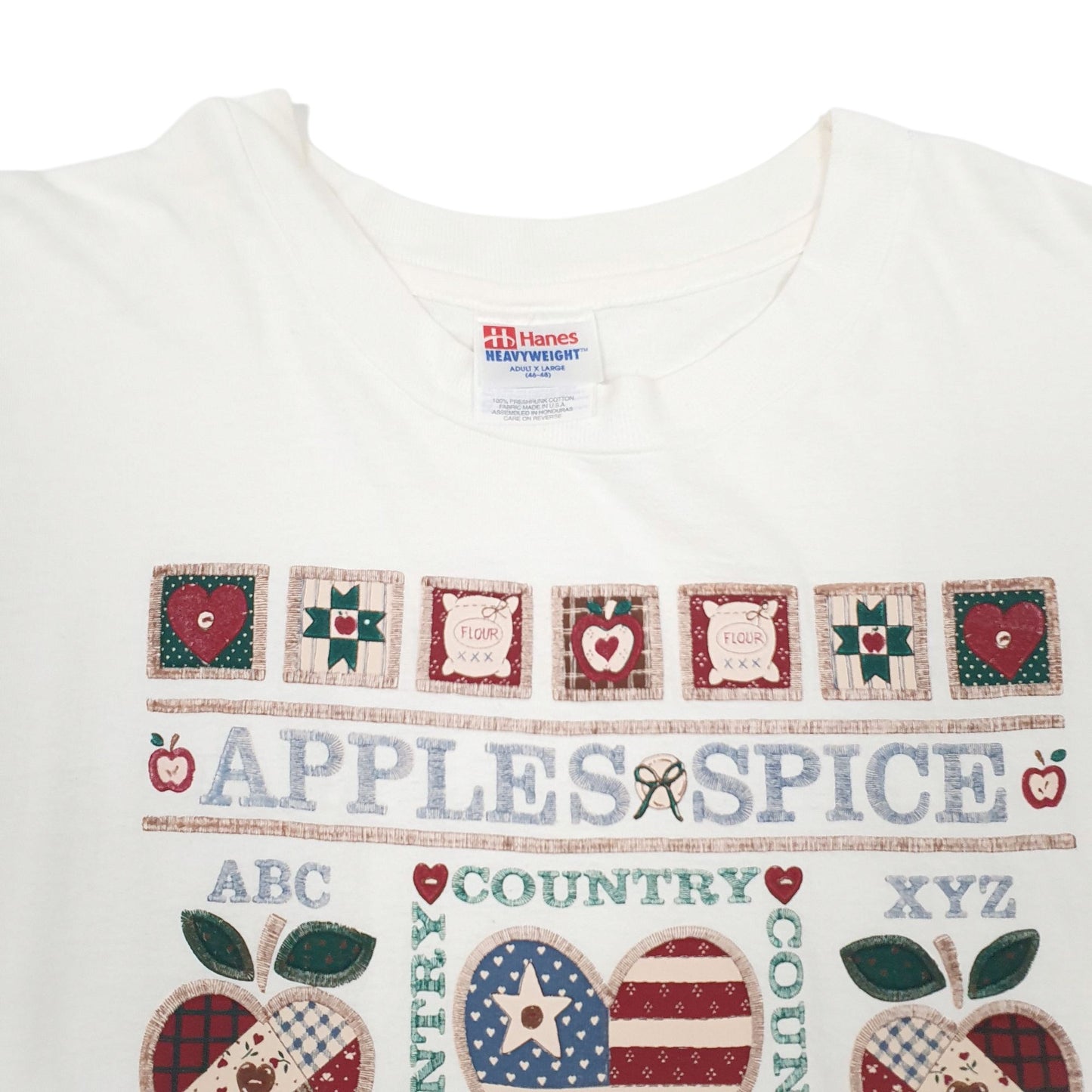 Mens White Hanes Single Stitch Vintage 90s Short Sleeve T Shirt