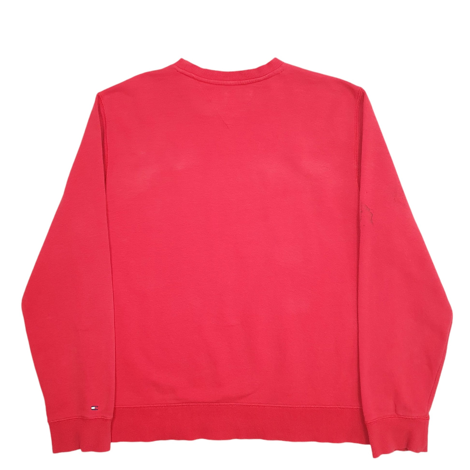 Mens Red Tommy Hilfiger Spellout Crewneck Jumper