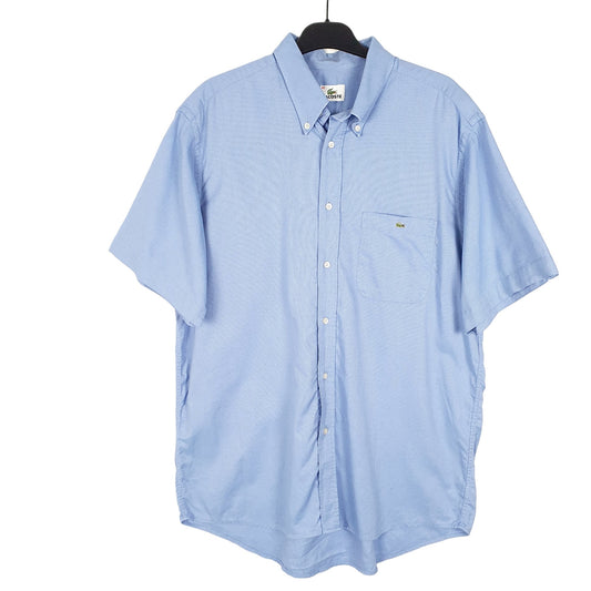 Mens Blue Lacoste  Short Sleeve Shirt