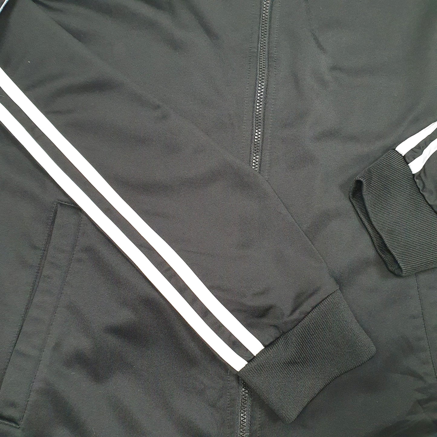 Womens Black Adidas Track Suit Top Active Full Zip Jumper