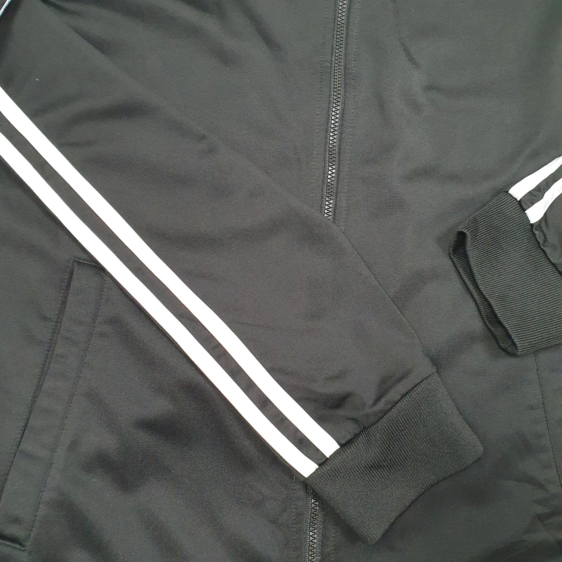 Womens Black Adidas Track Suit Top Active Full Zip Jumper