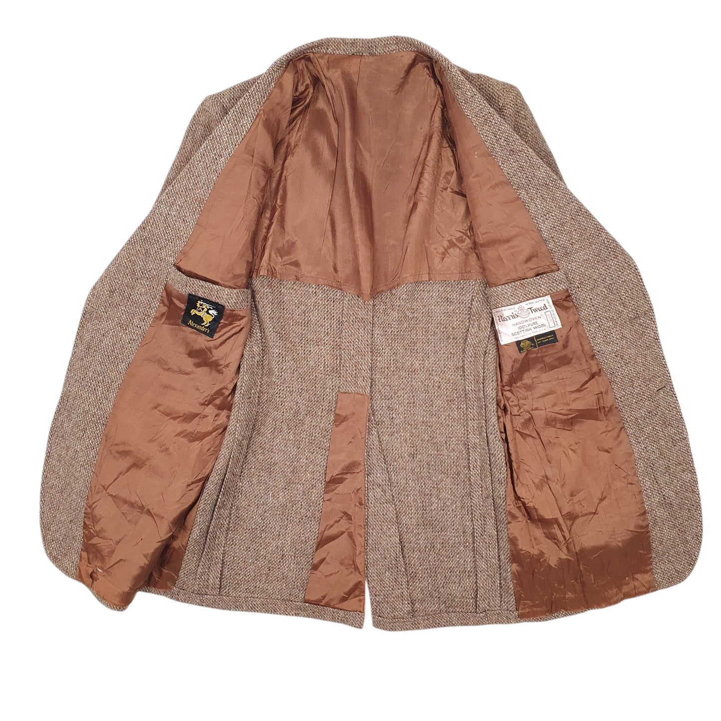 Mens Brown Alexanders Harris Tweed  Coat