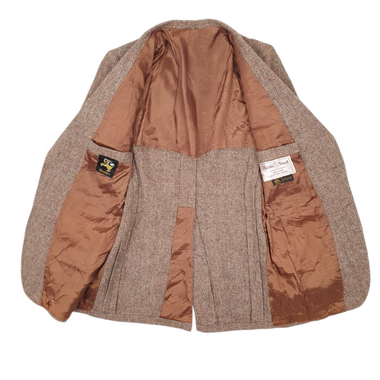 Mens Brown Alexanders Harris Tweed  Coat