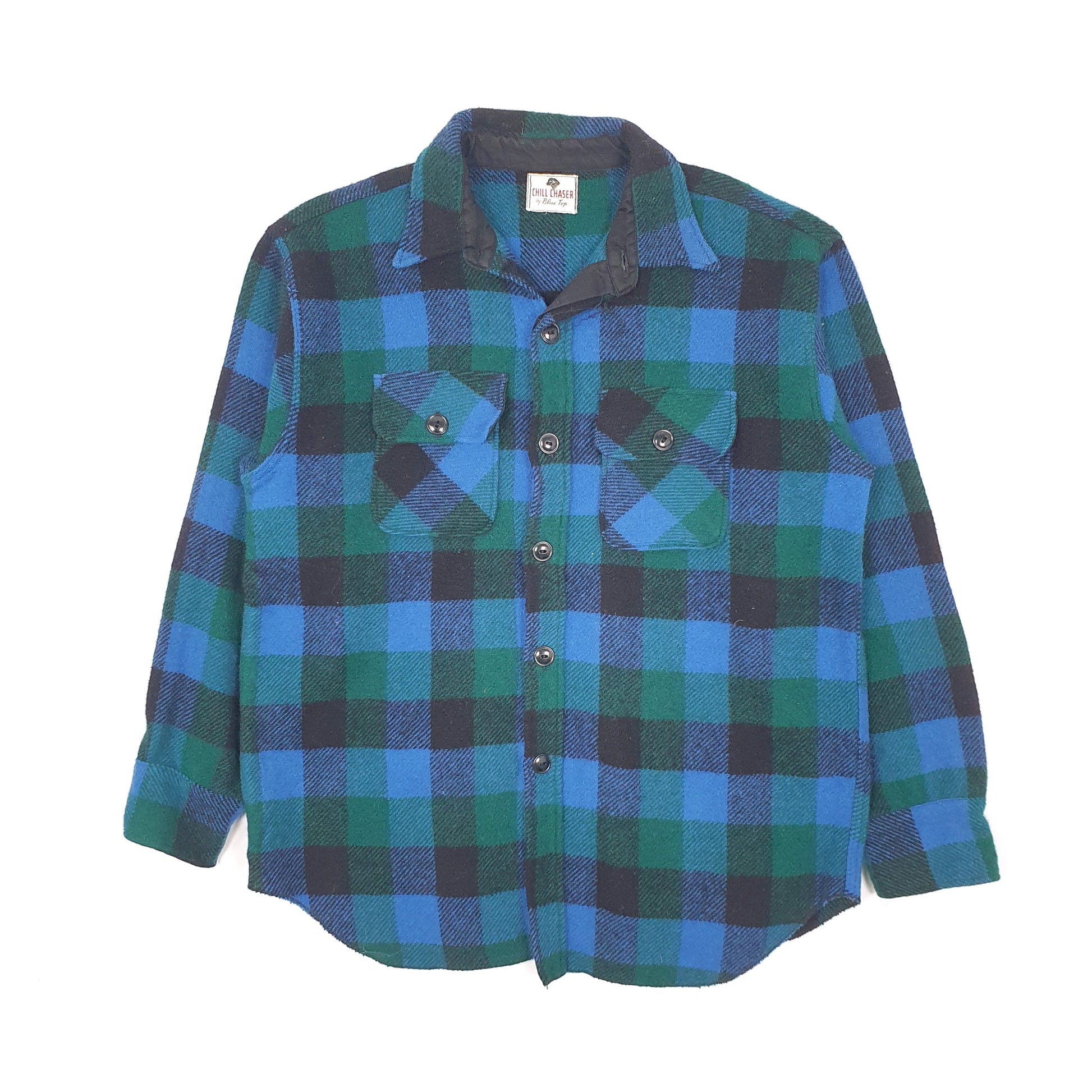 Mens Blue Chill Chaser Blue Top Vintage 1960s 70s Plaid Shirt Shacket  Coat