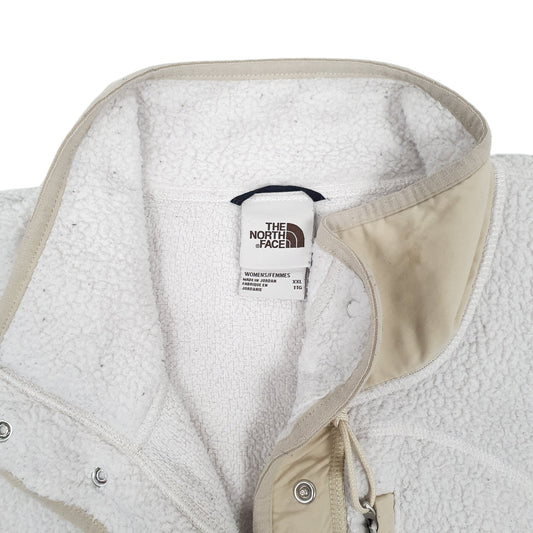 Womens White The North Face Button Up Full Zip Jumper