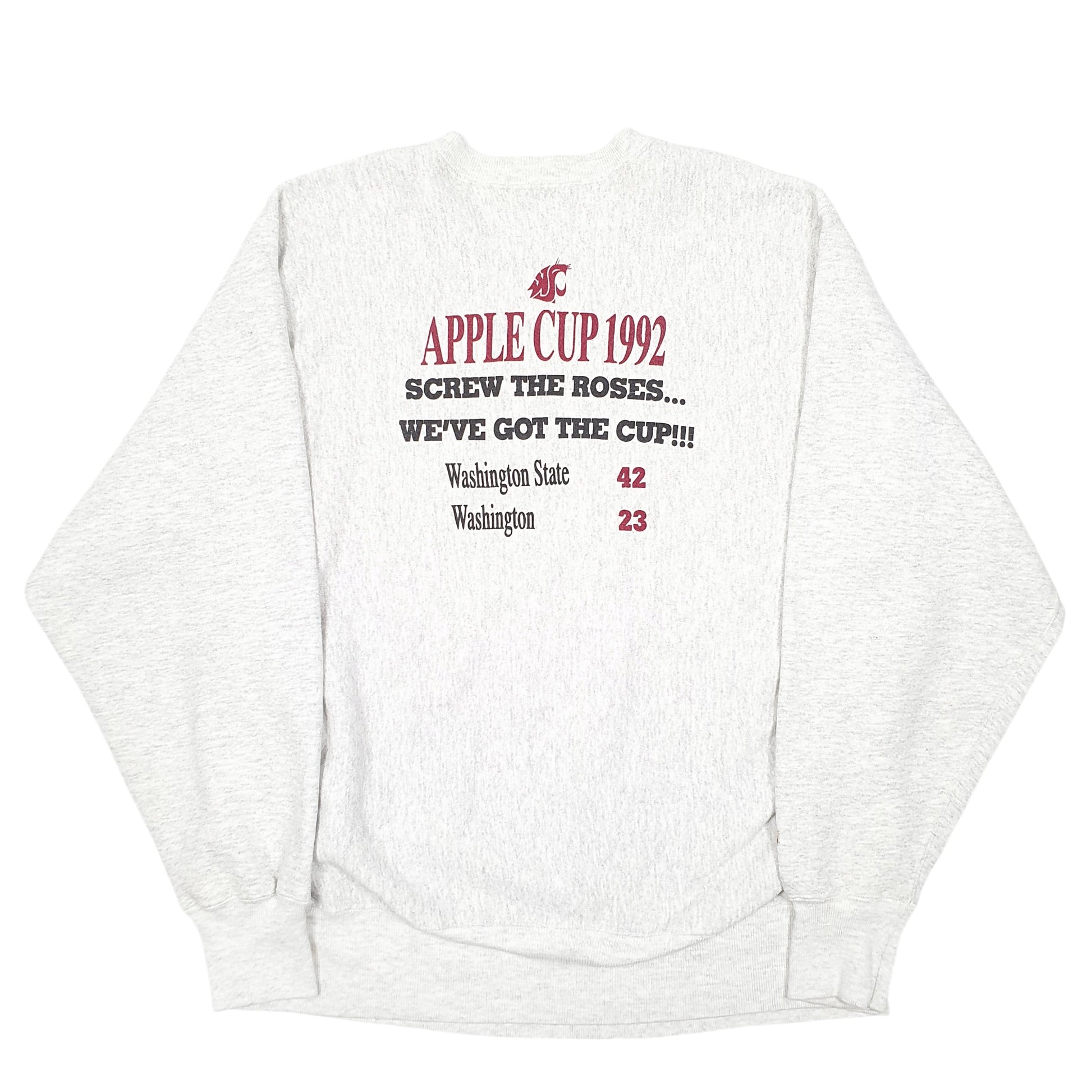 Mens Grey Lee Vintage Crossgrain Washington State University 1992 Made In U.S.A Crewneck Jumper