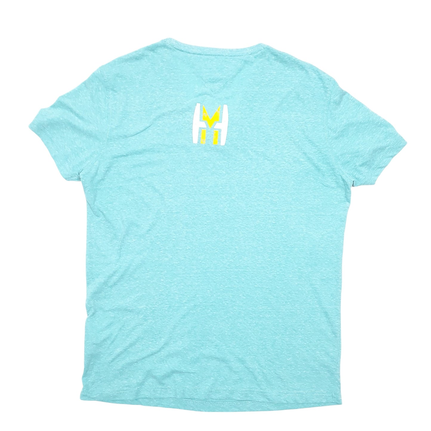 Mens Green Tommy Hilfiger V Neck Muscle House Spellout Gym Short Sleeve T Shirt