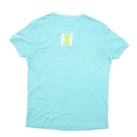 Mens Green Tommy Hilfiger V Neck Muscle House Spellout Gym Short Sleeve T Shirt