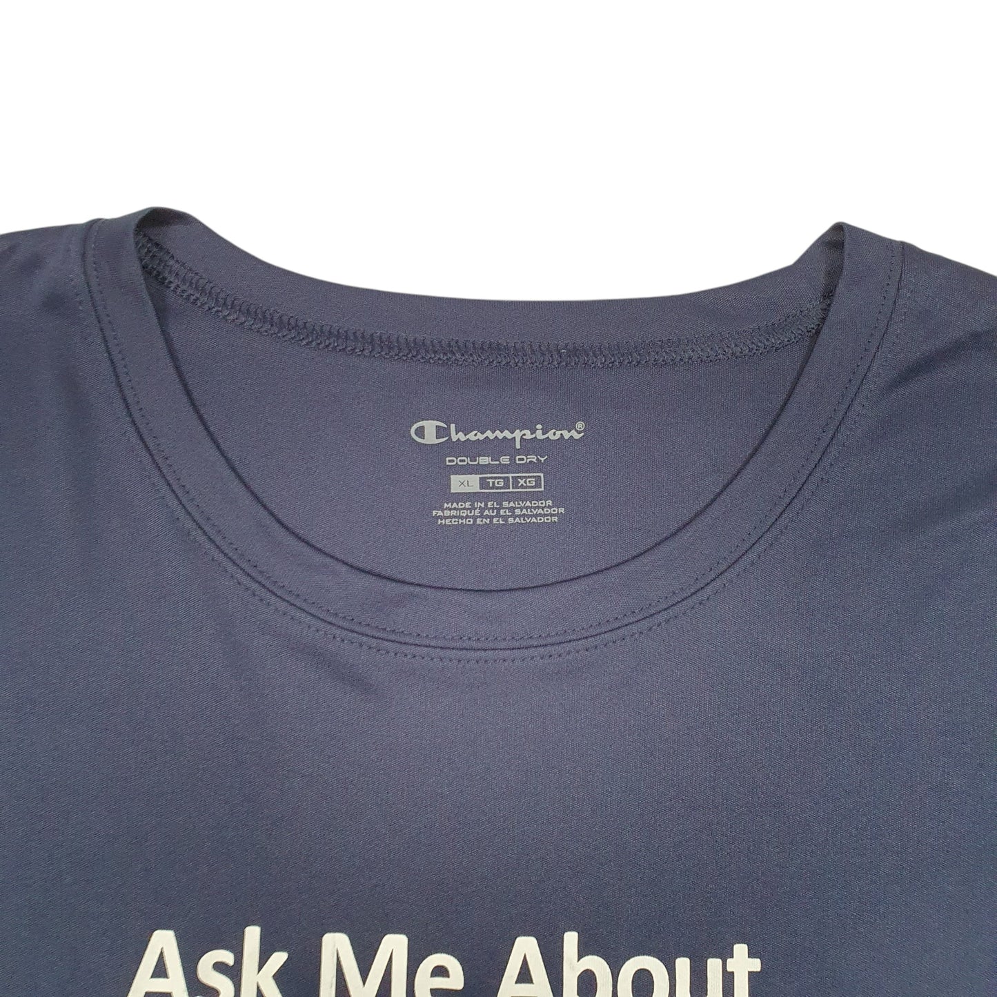 Mens Navy Champion Active Workout Gym Vitality Short Sleeve T Shirt