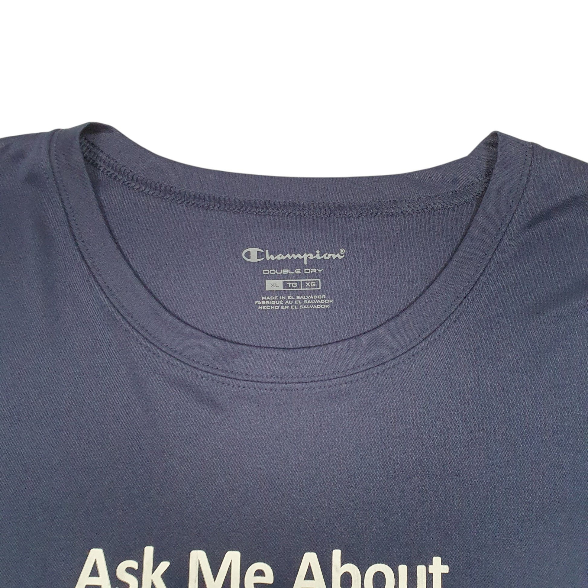 Mens Navy Champion Active Workout Gym Vitality Short Sleeve T Shirt