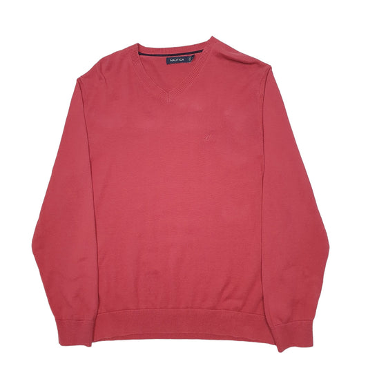 Mens Pink Nautica Knit Crewneck Jumper