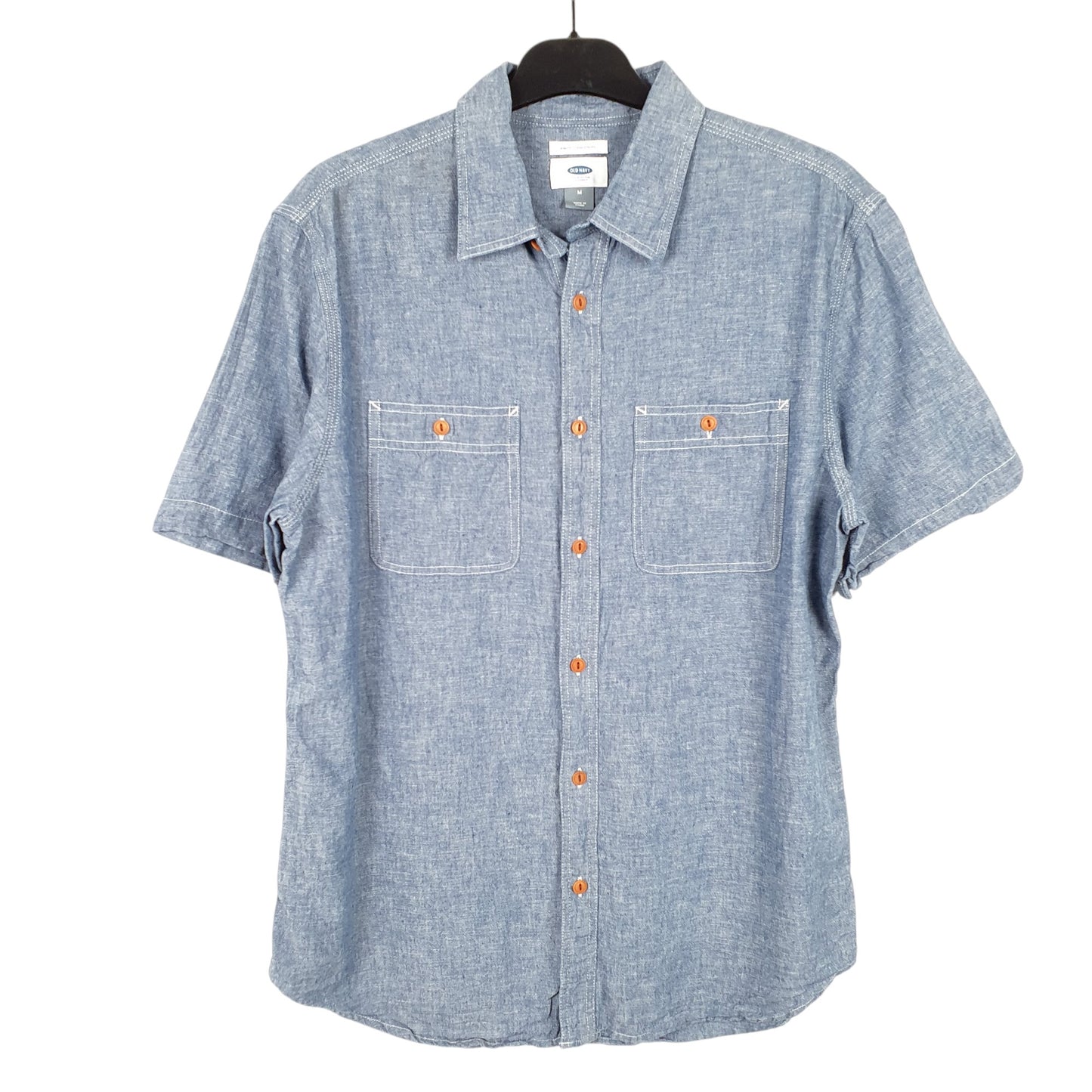 Mens Blue Old Navy Chambray Short Sleeve Shirt