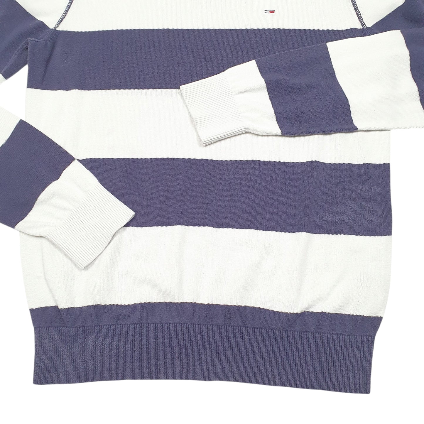 Mens Navy Tommy Hilfiger Knit Stripe Crewneck Jumper