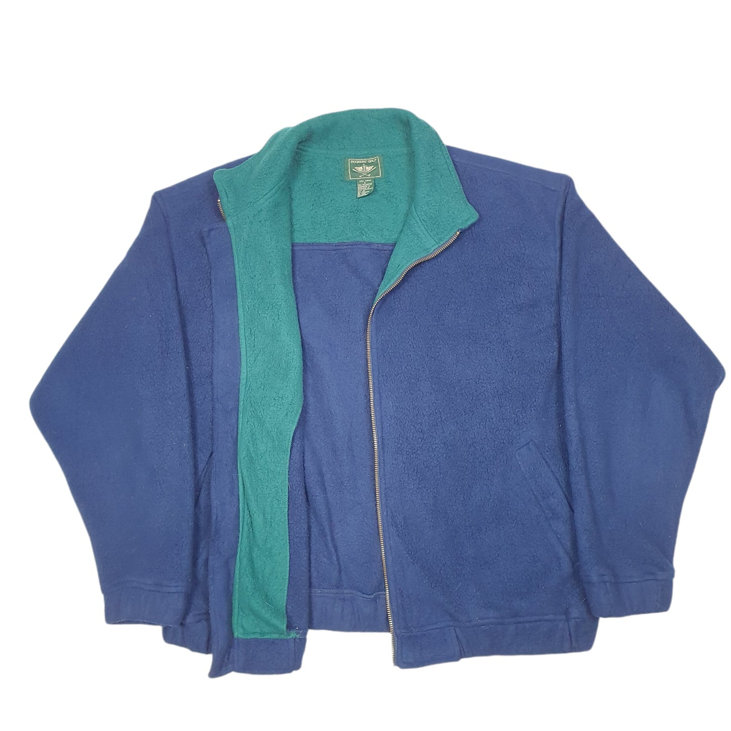 Mens Navy Dockers Golf Sweater Full Zip Jumper