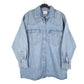 Mens Blue Levis Denim Jeans Western Pearl Snap Cowboy Overshirt Shacket Long Sleeve Shirt
