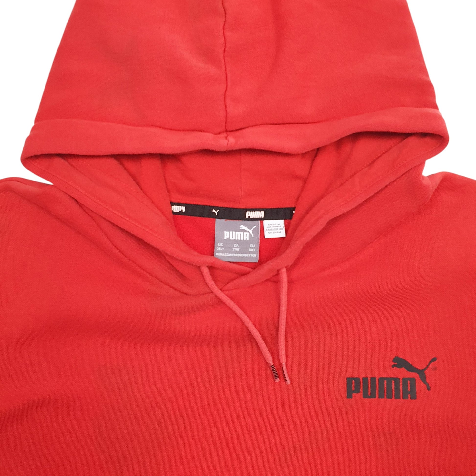 Mens Red Puma Spellout Hoodie Jumper