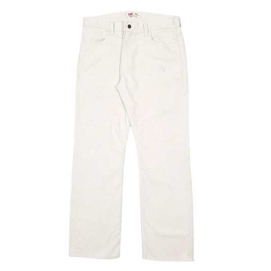 Mens White Levis 514 Corduroy Trousers