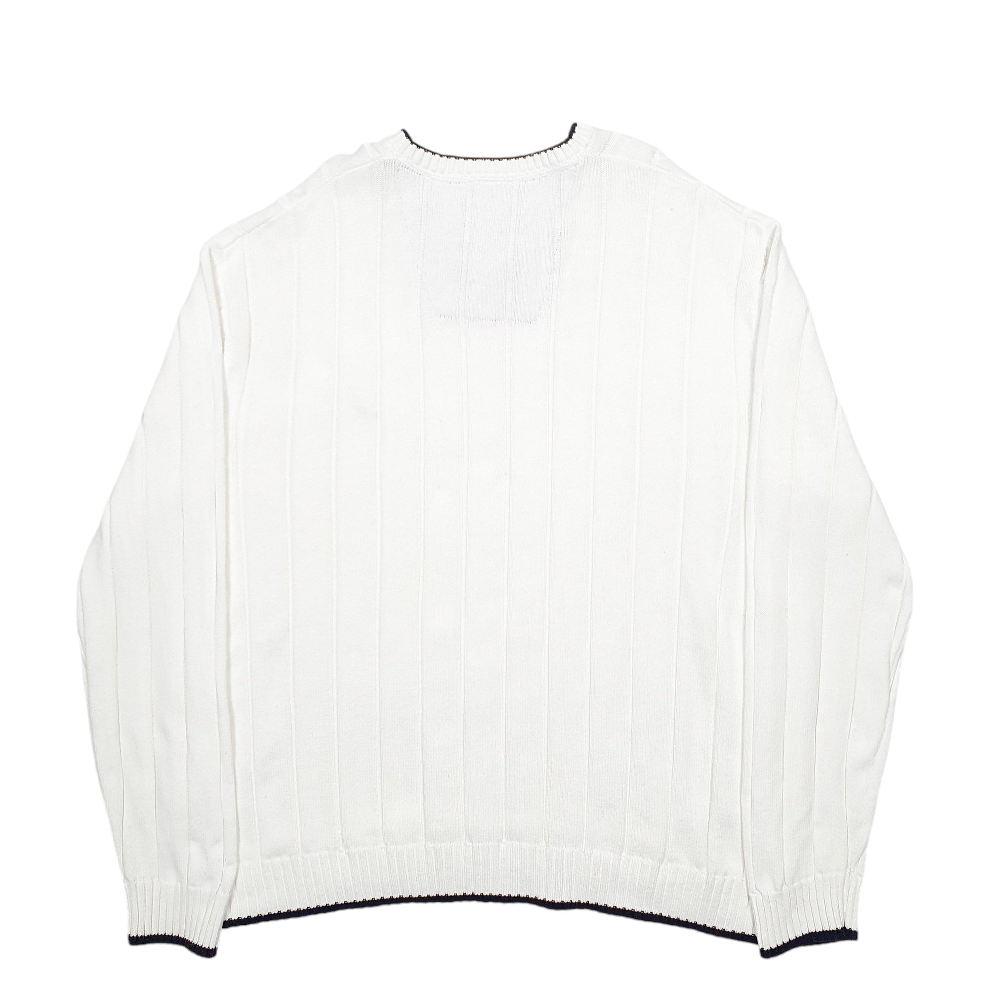 Mens White Nautica Knit Crewneck Jumper