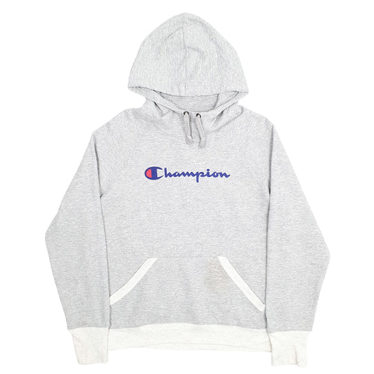 Womens Grey Champion Spellout Hoodie Jumper