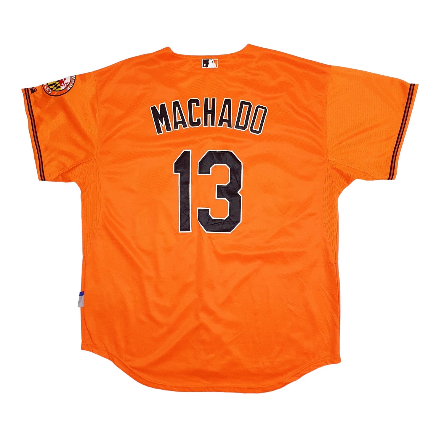 Mens Orange Majestic MLB Baseball Jersey Baltimore Orioles Short Sleeve T Shirt