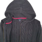 Womens Black Tommy Hilfiger Cable Knit Hoodie Jumper