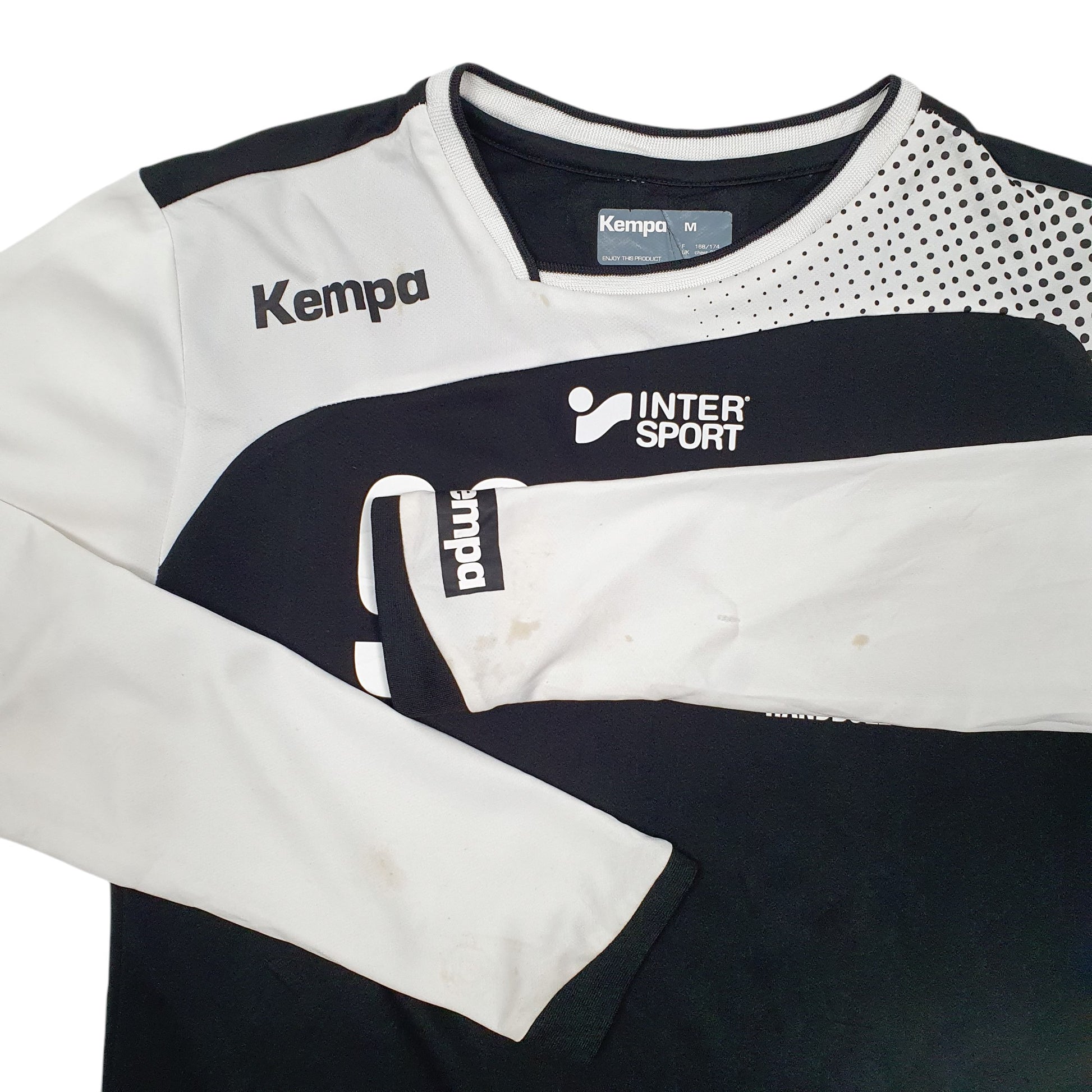 Mens Black Kempa Active Handball Long Sleeve T Shirt