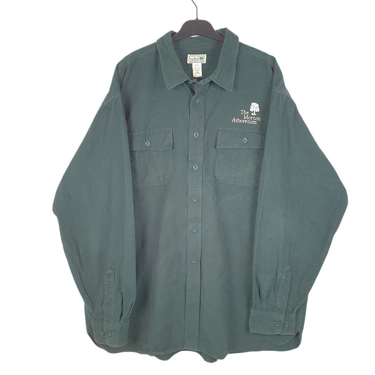 Mens Green L.L.Bean Tall Chamois Overshirt Shacket Morton Arboretum Long Sleeve Shirt