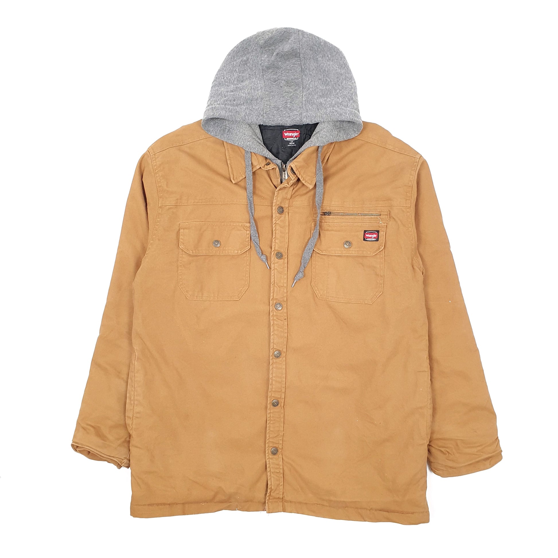 Mens Tan Wrangler Hoodie Chore Detroit  Coat