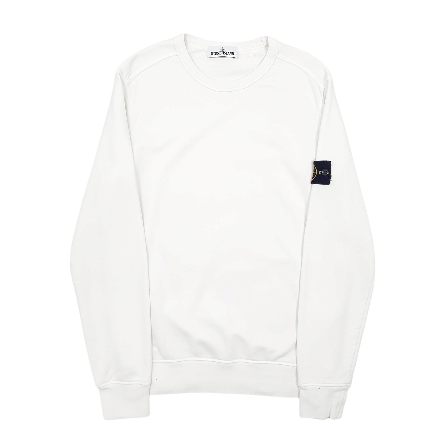 Mens White Stone Island  Crewneck Jumper