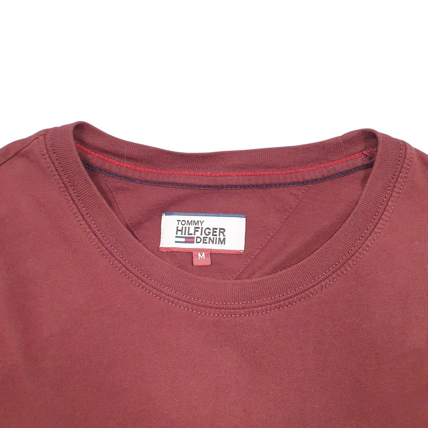 Mens Burgundy Tommy Hilfiger Denim Short Sleeve T Shirt