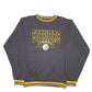 Mens Black Logo 7 Vintage NFL Pittsburgh Steelers Football USA Spellout Crewneck Jumper