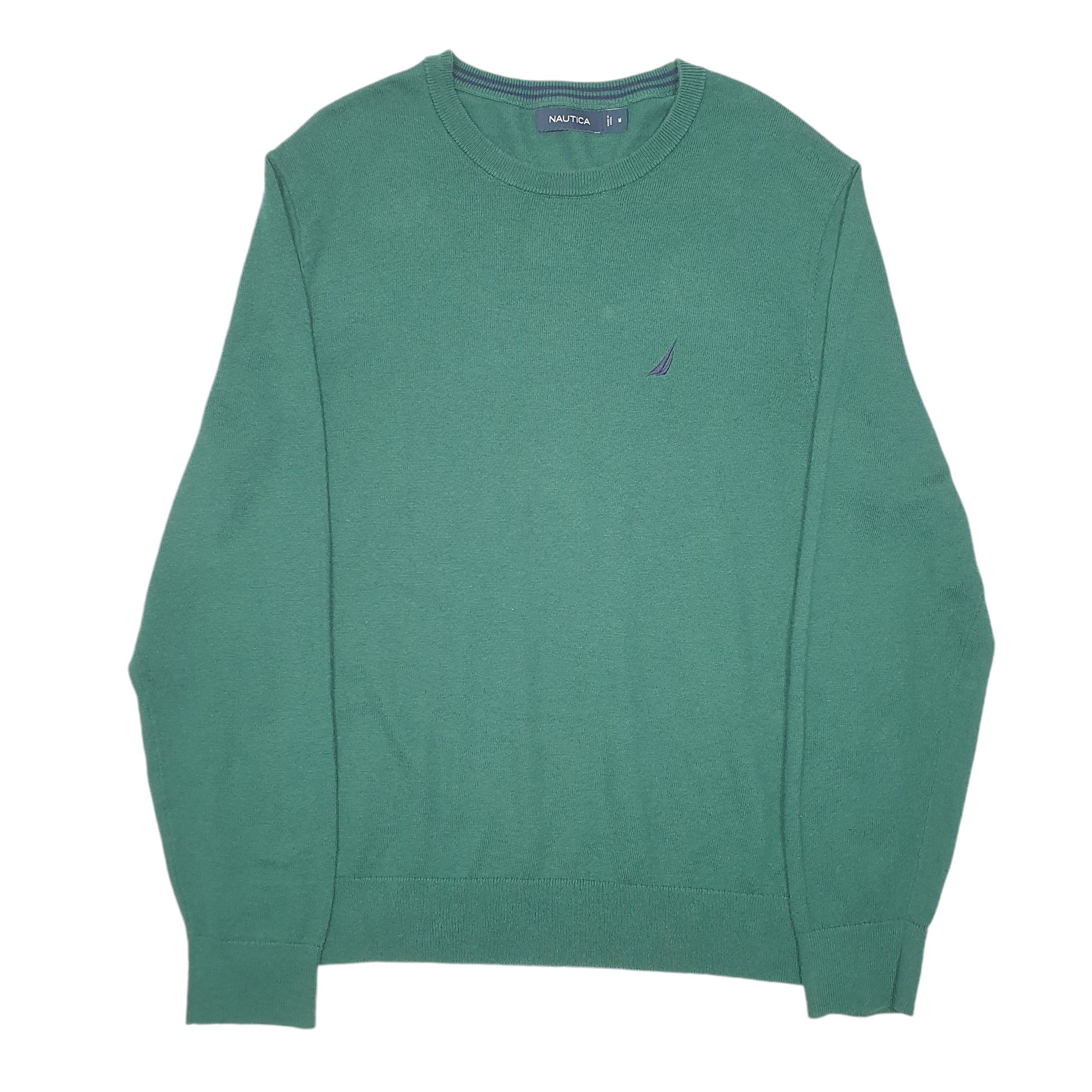 Mens Green Nautica Knit Crewneck Jumper