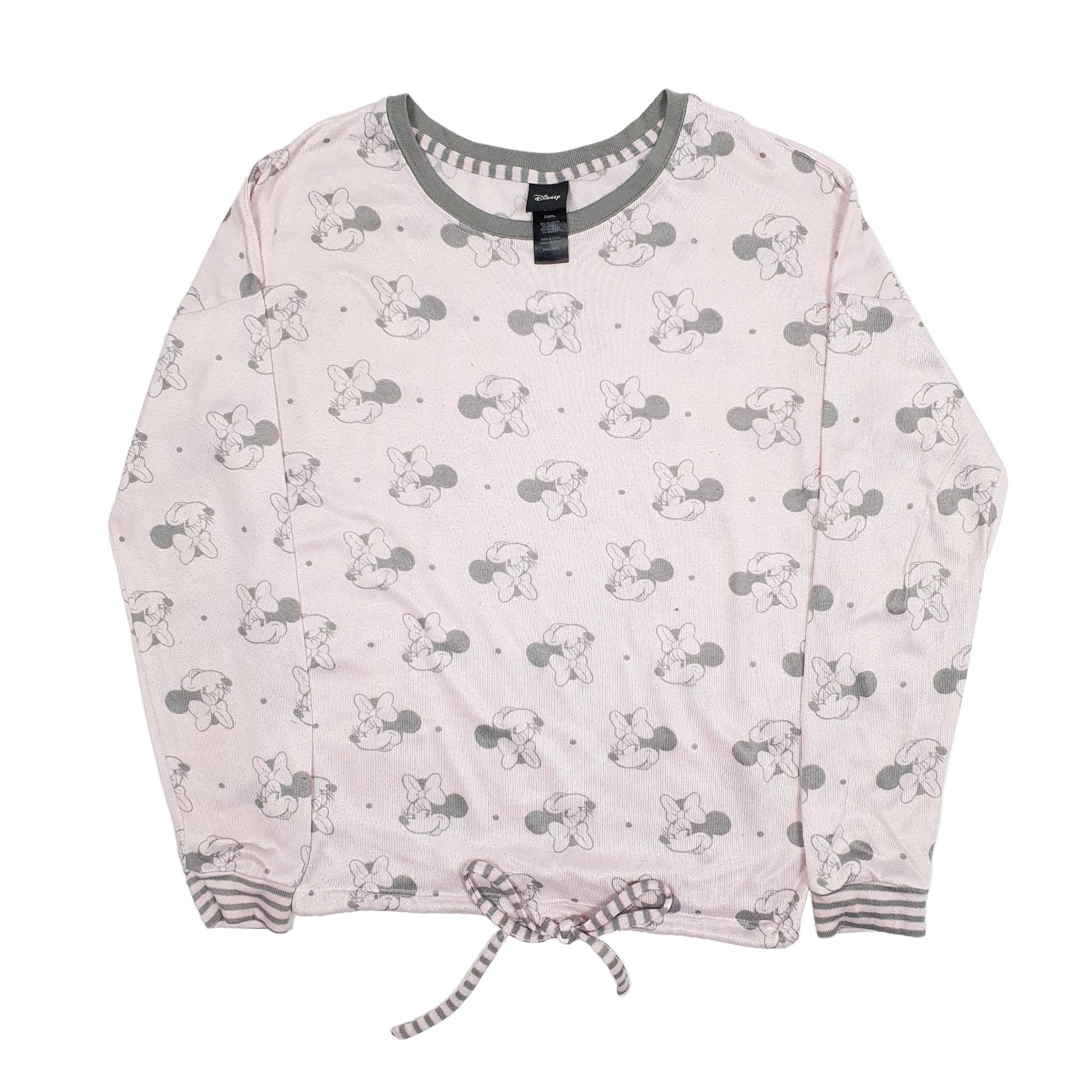 Womens Pink Disney Mickey Minnie Mouse Crewneck Jumper