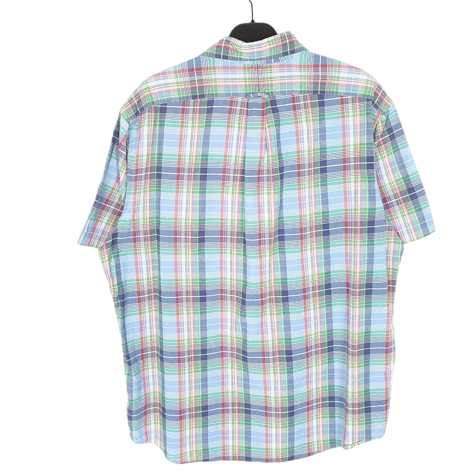 Mens Blue Ralph Lauren Indian Madras Short Sleeve Shirt