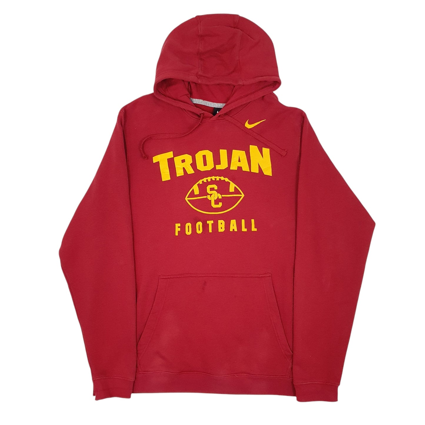 Mens Red Nike Trajan Football Hoodie Jumper