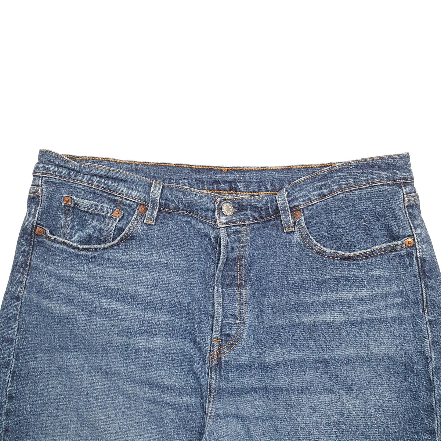 Womens Blue Levis 501 Jorts Denim Shorts