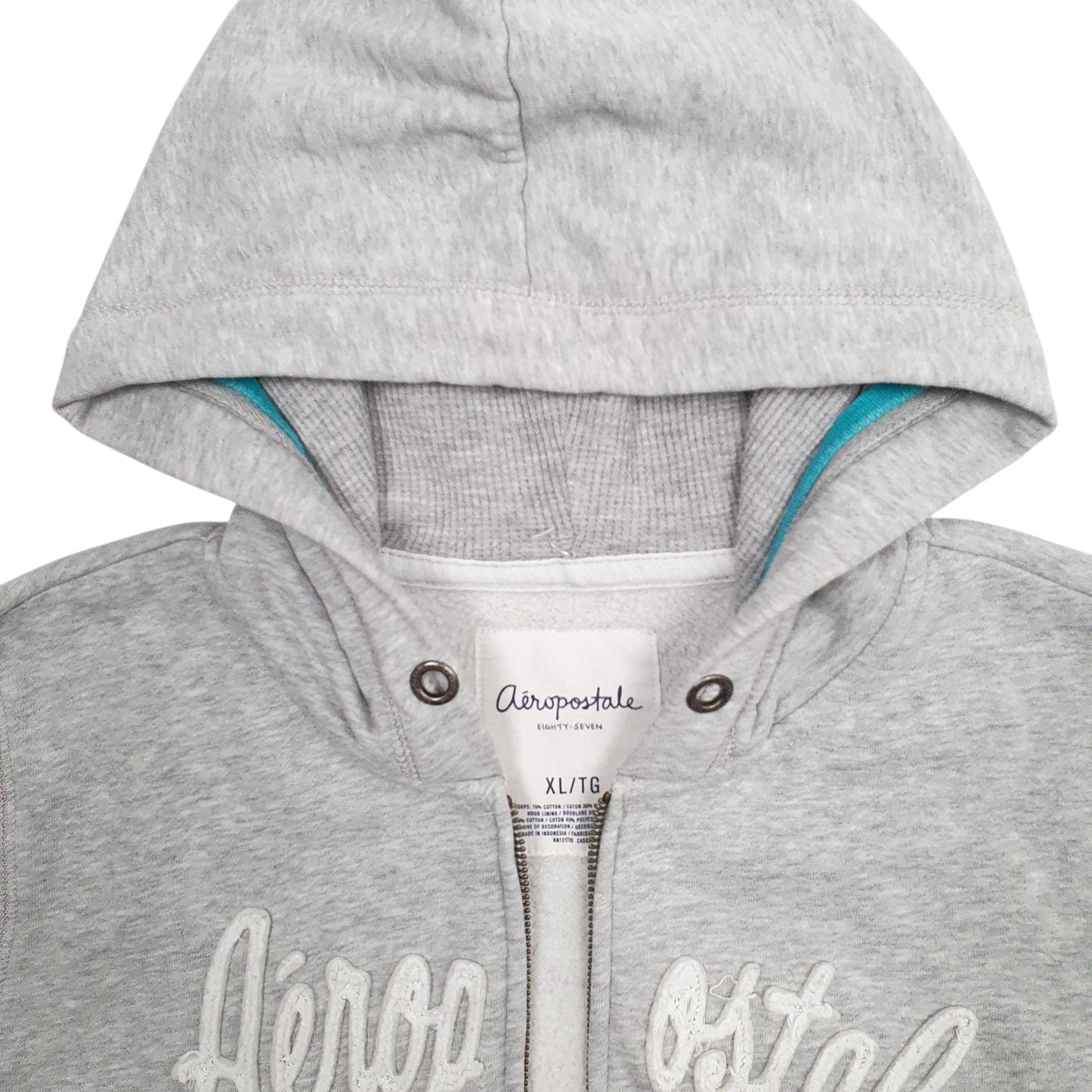 Womens Grey Aeropostale Spellout New York Hoodie Jumper