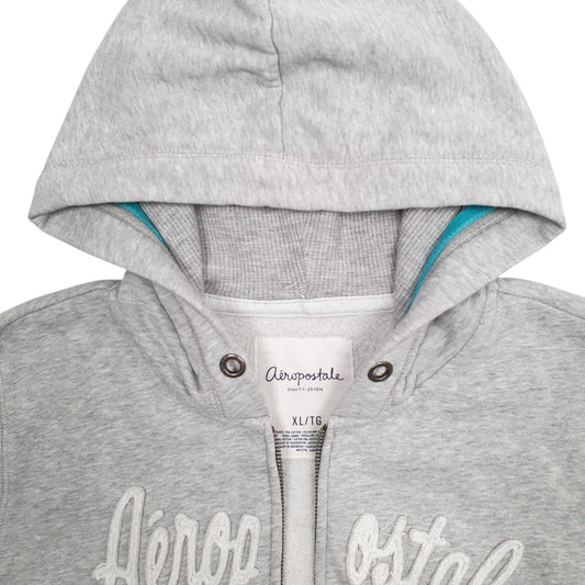 Womens Grey Aeropostale Spellout New York Hoodie Jumper