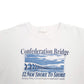 Mens White Oceanic Confederation Bridge Spellout Vintage 1990s Crewneck Jumper