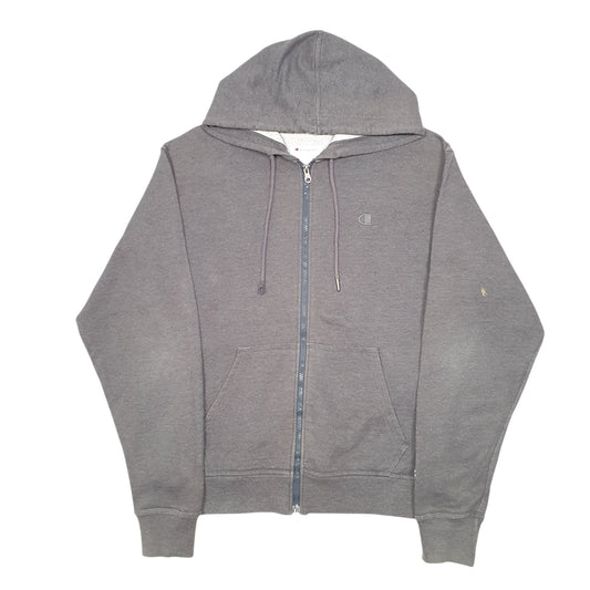 Mens Grey Champion Hoodie Full Zip Jumper